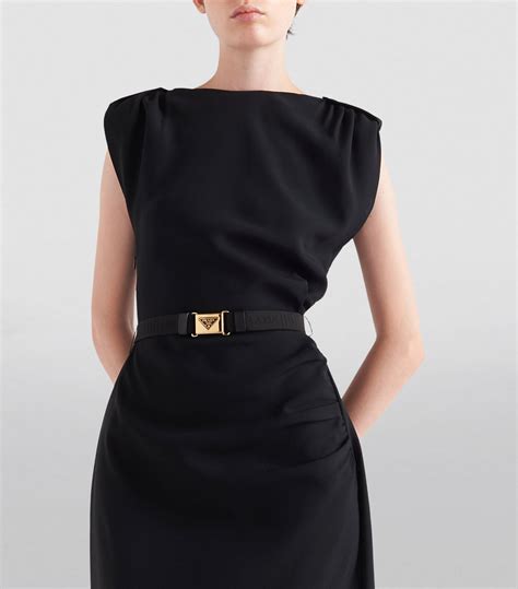 Womens Prada black Belted Sablé Dress 